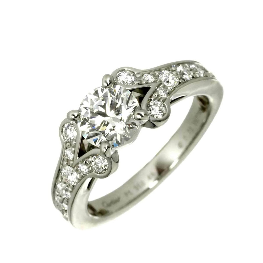 CARTIER Authentic Silver Diamond Ring #46